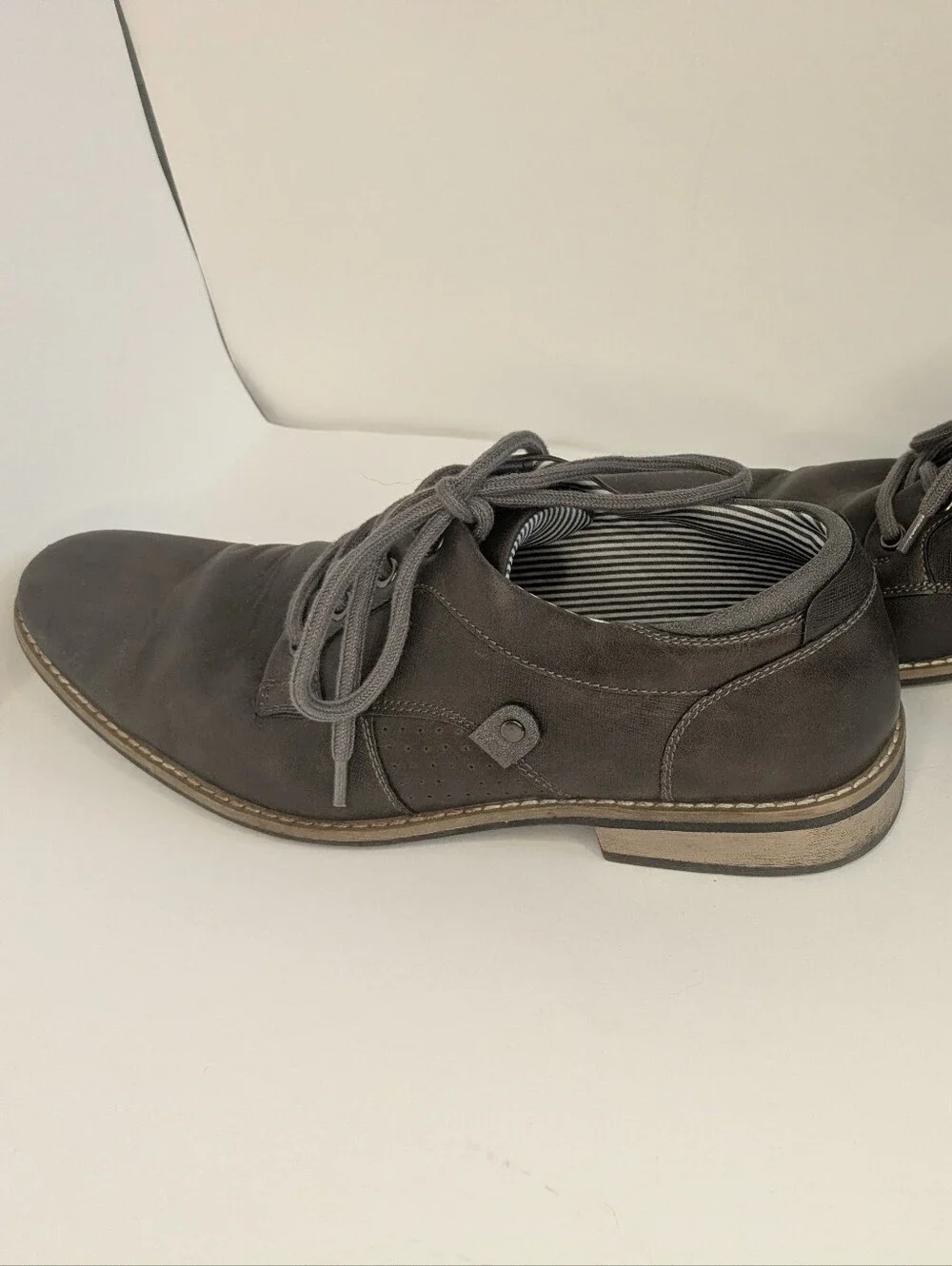 Men's Sonoma Size 10.5 Gray Oxford Dress Shoe Grey Blue Used Good Condition